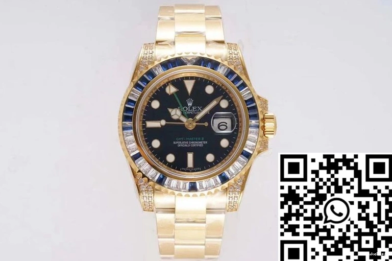 II Factory Diamond White SAru Rolex Master 116758 ROF GMT Blue 0412